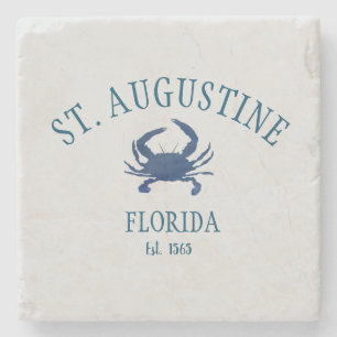 St Augustine Florida Est Beach Blue Crab Stone Coaster