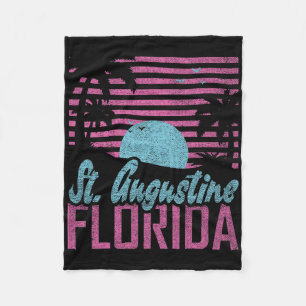 St. Augustine Florida Fl Citrus State Miami Vibes Fleece Blanket