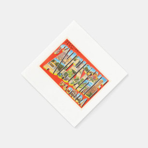 St Augustine Florida FL Vintage Travel Souvenir Napkin