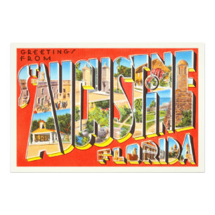 St Augustine Florida FL Vintage Travel Souvenir Photo Print