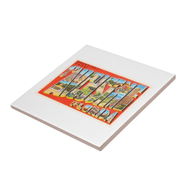 St Augustine Florida FL Vintage Travel Souvenir Tile (Side)