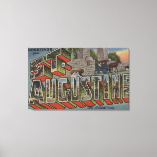 St. Augustine, Florida - Large Letter Scenes Canvas Print