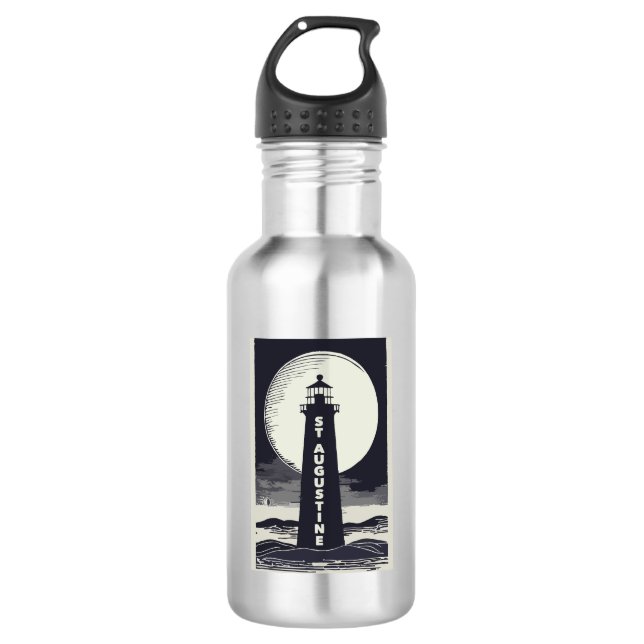 St. Augustine Florida Lighthouse Moon 532 Ml Water Bottle (Front)