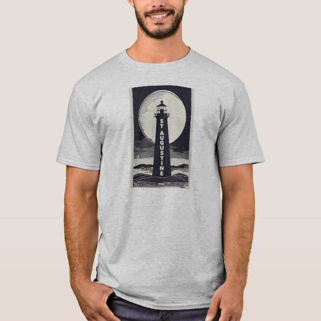St. Augustine Florida Lighthouse Moon T-Shirt (Front)