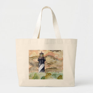 St Augustine Florida lighthouse painting Large Tote Bag