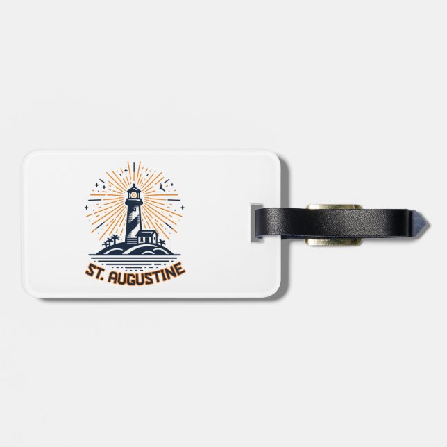 St. Augustine Florida Lighthouse Sunrise Luggage Tag (Back Horizontal)