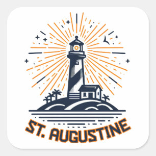 St. Augustine Florida Lighthouse Sunrise Square Sticker