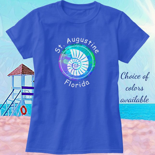 St. Augustine Florida Pretty Nautilus Seashell T-Shirt (Creator Uploaded)
