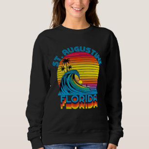 St Augustine Florida Retro Throwback Surf & Beach  Sweatshirt