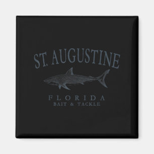 St augustine florida shark retro slate art fishing magnet