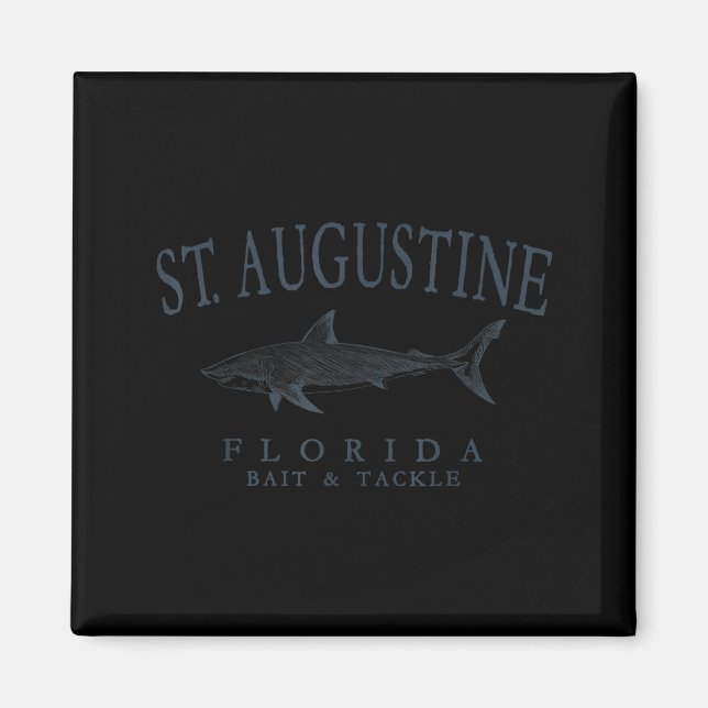 St augustine florida shark retro slate art fishing magnet (Front)