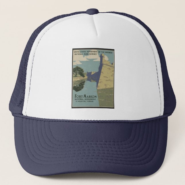 St. Augustine Florida Spanish Fort Poster Trucker Hat (Front)