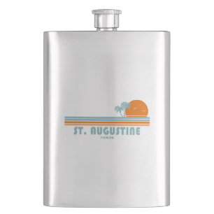 St. Augustine Florida Sun Palm Trees Hip Flask