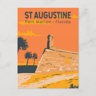 St Augustine Florida Travel Art Vintage Postcard