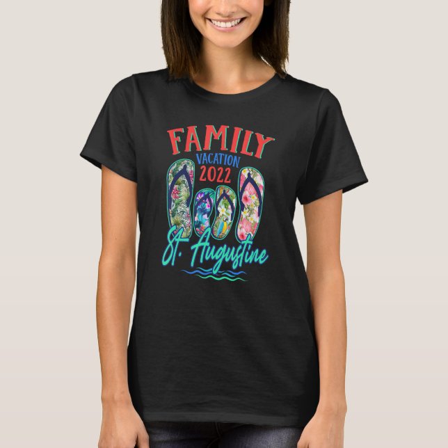 St Augustine Florida Vacation 2022 Flip Flops Fami T-Shirt (Front)