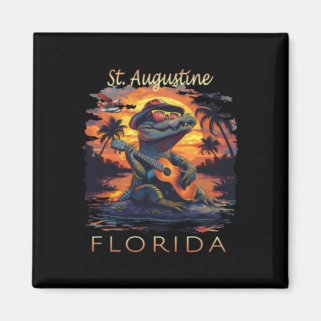 St. Augustine Florida Vacation Cute Alligator  Magnet (Front)