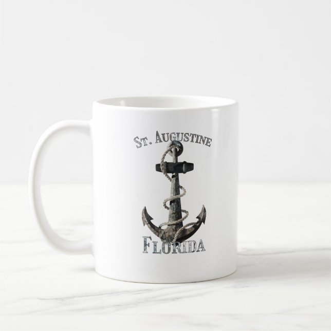 St. Augustine Florida Vacation Nautical Anchor Sai Coffee Mug (Left)
