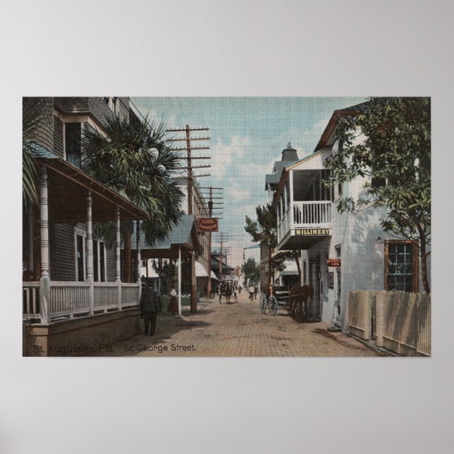 St. Augustine, Florida - View of St. George St. 2 Poster (Front)