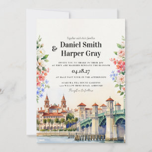 St Augustine Florida Watercolor Wedding Invitation