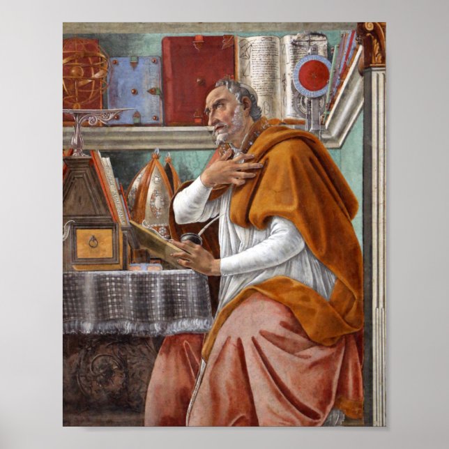 St Augustine In His Cell 1480 By Sandro Botticelli Poster (Front)