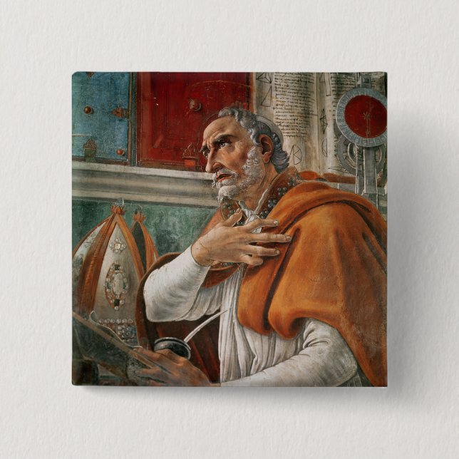 St. Augustine in his Cell, c.1480 15 Cm Square Badge (Front)