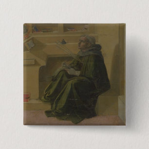 St. Augustine in his Study (predella of the Barbad 15 Cm Square Badge