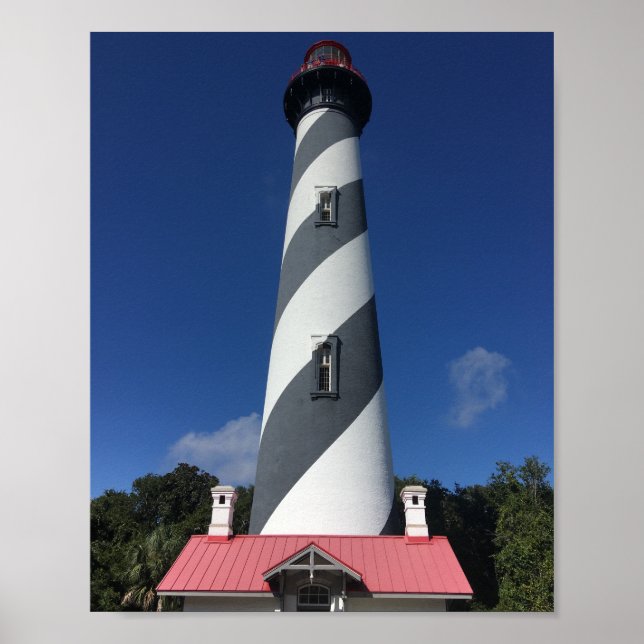 St. Augustine Lighthouse and blue sky. Poster (Front)