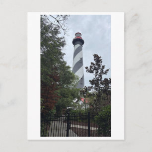 St. Augustine Lighthouse Black and White Tower Postcard