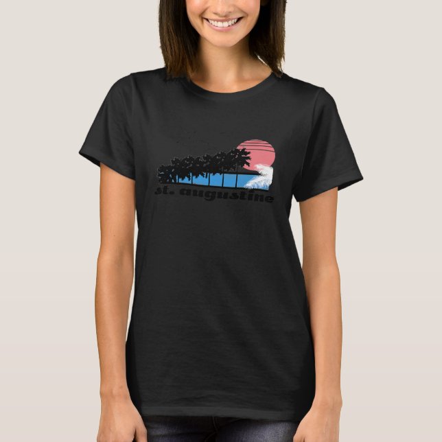 St Augustine palm tree surf shirt (Front)