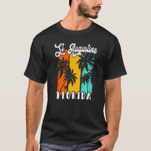 St Augustine Palm Trees Beach Florida Retro Vacati T-Shirt