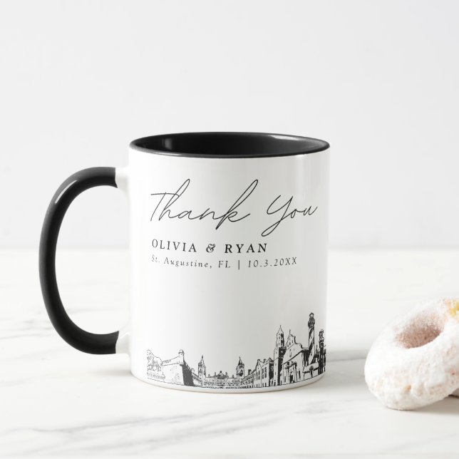 St. Augustine Wedding Custom Personalised Coffee Mug (With Donut)