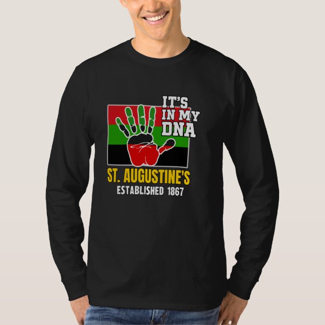 St. Augustine's, SAU, Red, Black and Green HBCU T-Shirt (Front)