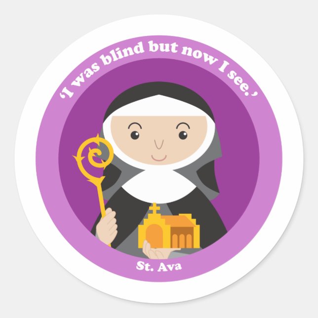 St. Ava Classic Round Sticker (Front)