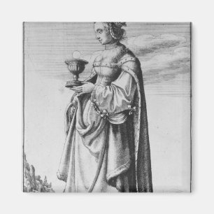 St. Barbara, etched by Wenceslaus Hollar, 1647 Magnet