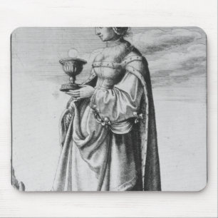 St. Barbara, etched by Wenceslaus Hollar, 1647 Mouse Pad