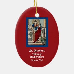 St. Barbara with Artillery (M 007) Ceramic Tree Decoration