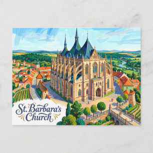 St. Barbara's Church Czech Republic Postcard