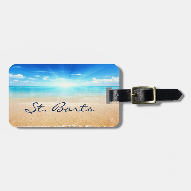 St. Barts beach sunrise Luggage Tag (Front Horizontal)
