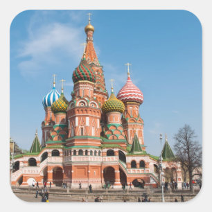 St. Basil cathedral in Moscow Square Sticker