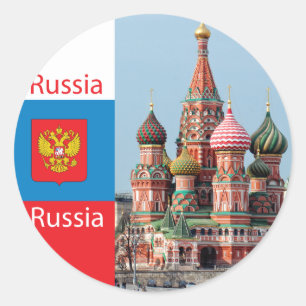 St. Basil cathedral. Russia Classic Round Sticker