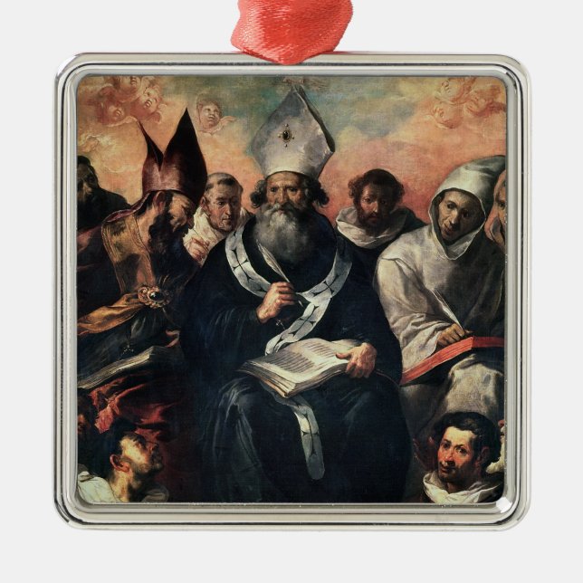 St. Basil Dictating his Doctrine Metal Tree Decoration (Front)