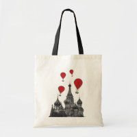 St Basil's Cathedral and Red Hot Air Balloons