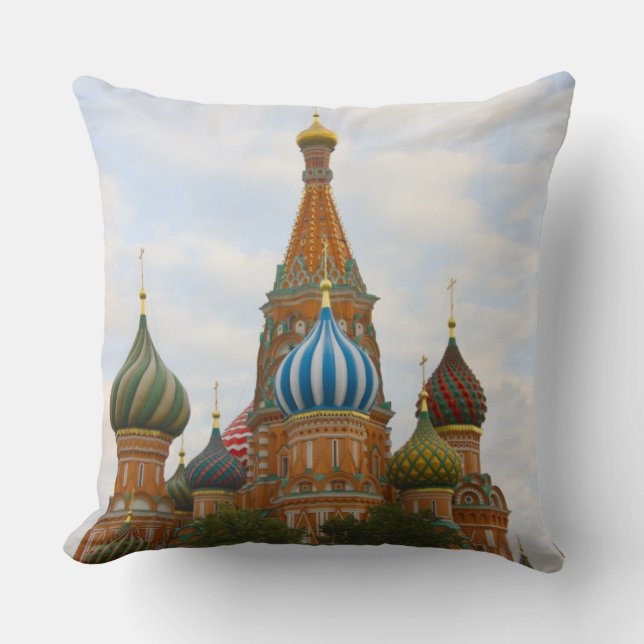 St. Basil's Cathedral in Red Square, Moscow Cushion (Front)
