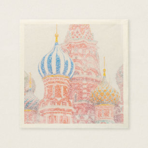 St Basil's Cathedral In Snowstorm Napkin