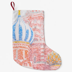 St Basil's Cathedral In Snowstorm Small Christmas Stocking
