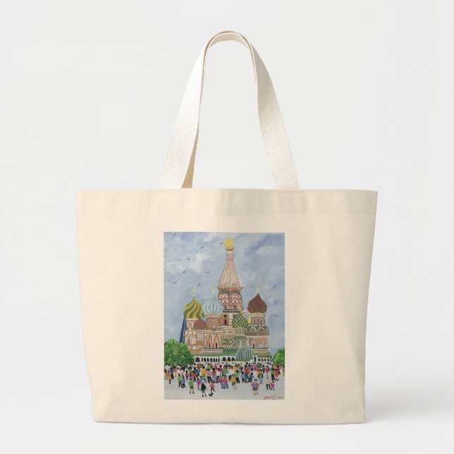 St. Basil's Cathedral Red Square 1995 Large Tote Bag (Front)