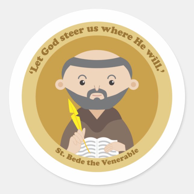 St. Bede the Venerable Classic Round Sticker (Front)