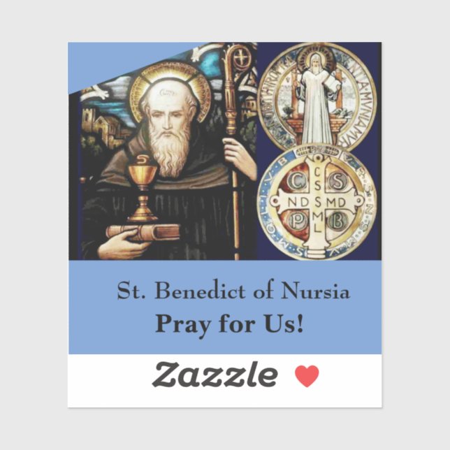St Benedict Custom-Cut Vinyl Sticker (Sheet)