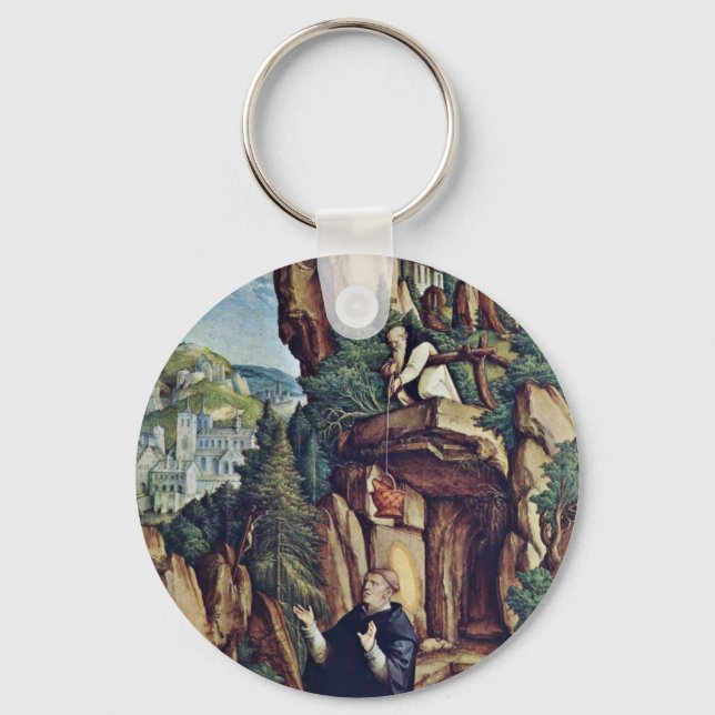St. Benedict In Prayer By Meister Von Meßkirch (Be Key Ring (Front)
