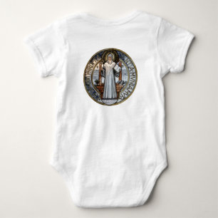 St Benedict Medal Baby Onezie Bodysuit